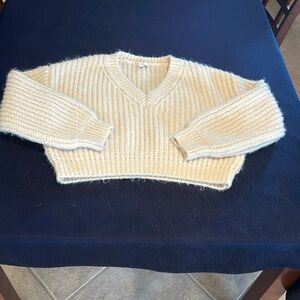 Fuzzy crop sweater